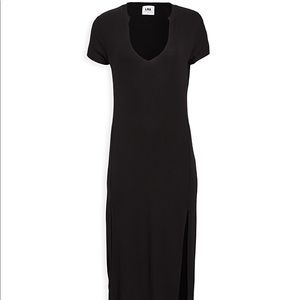 LNA short sleeve black dress